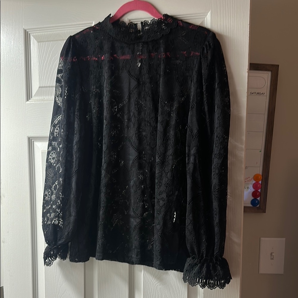 Elegant Black Lace Women's Top
